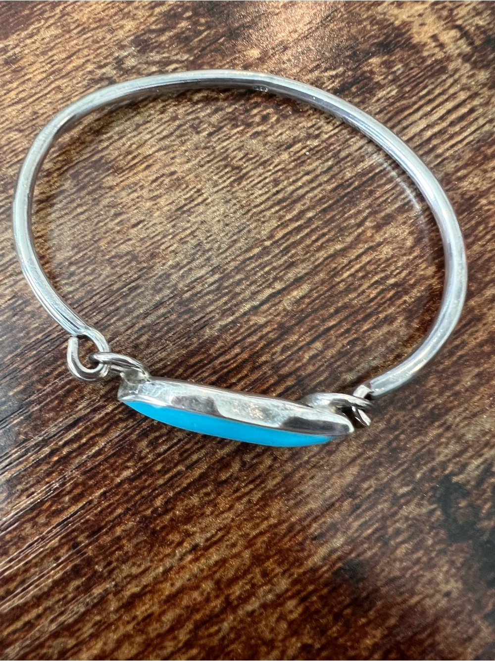 Sterling Silver Bangle with Turquoise Inlay